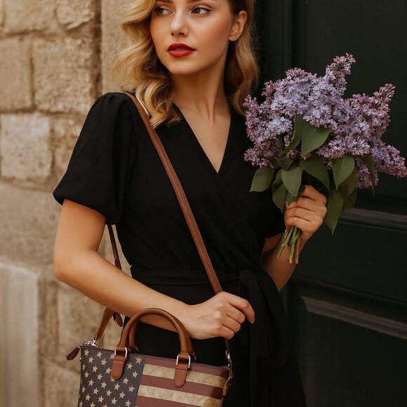 Printed Leather 3-in-1 Convertible Top Handle Crossbody Bag for Women- Daily Use - Picture 3 of 16